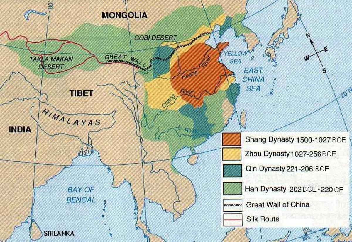 antikens Kina geografi karta