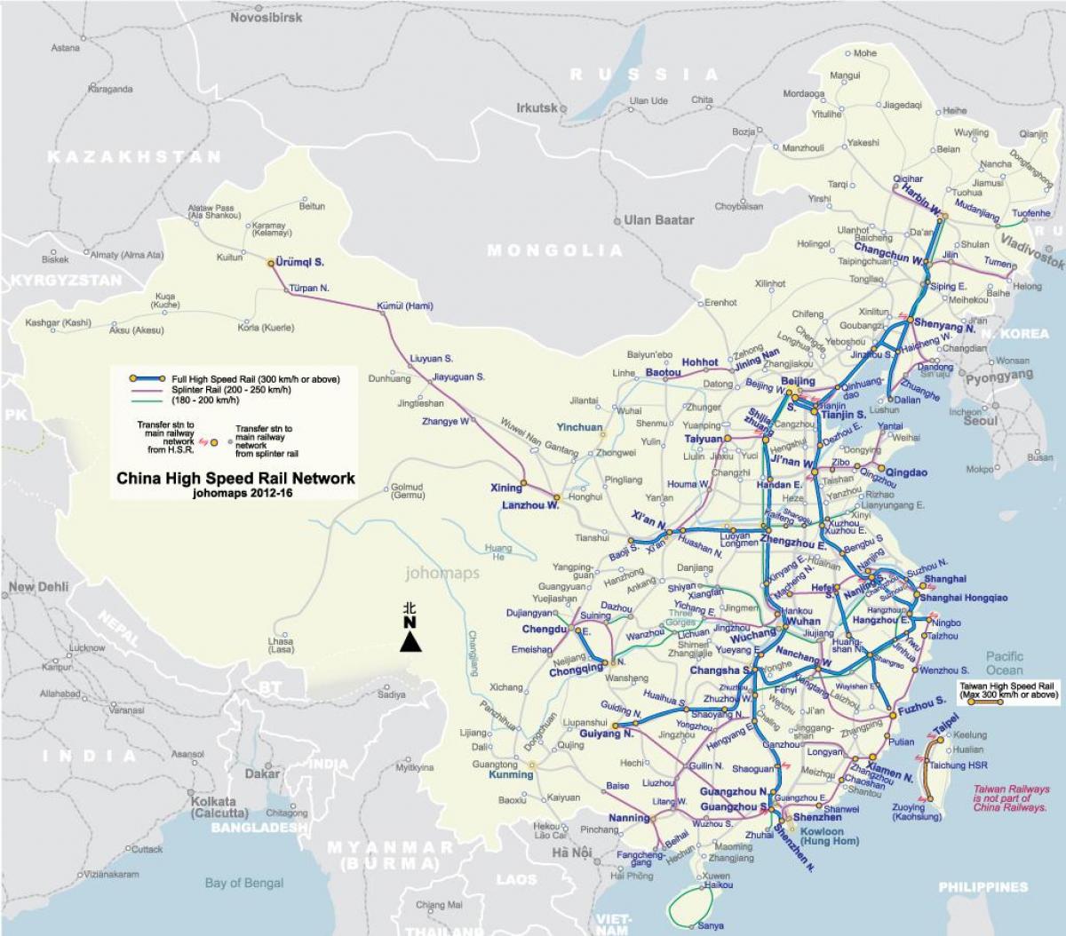 high speed rail Kina karta