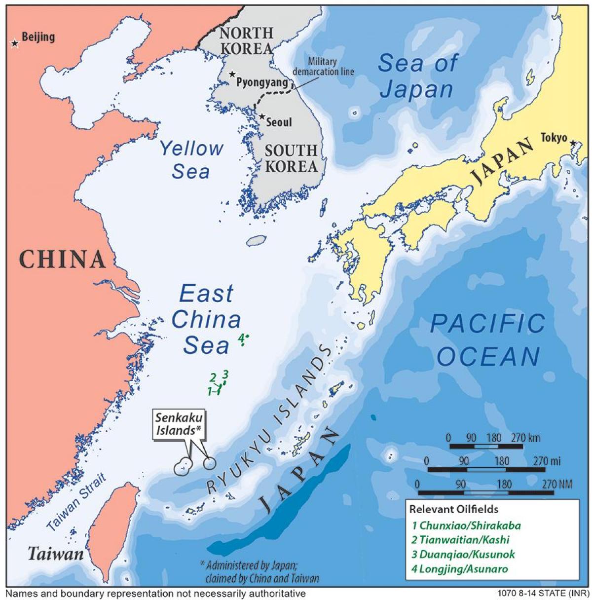karta över east China sea