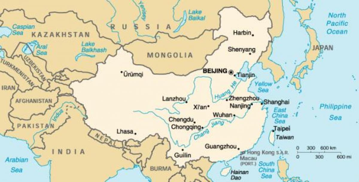 gammal karta över Kina