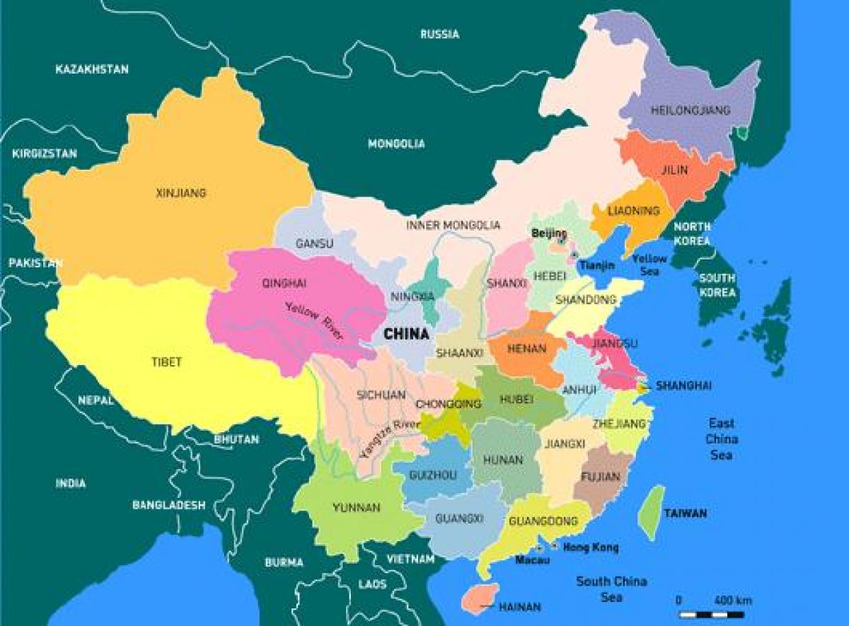 Kina karta med provinser