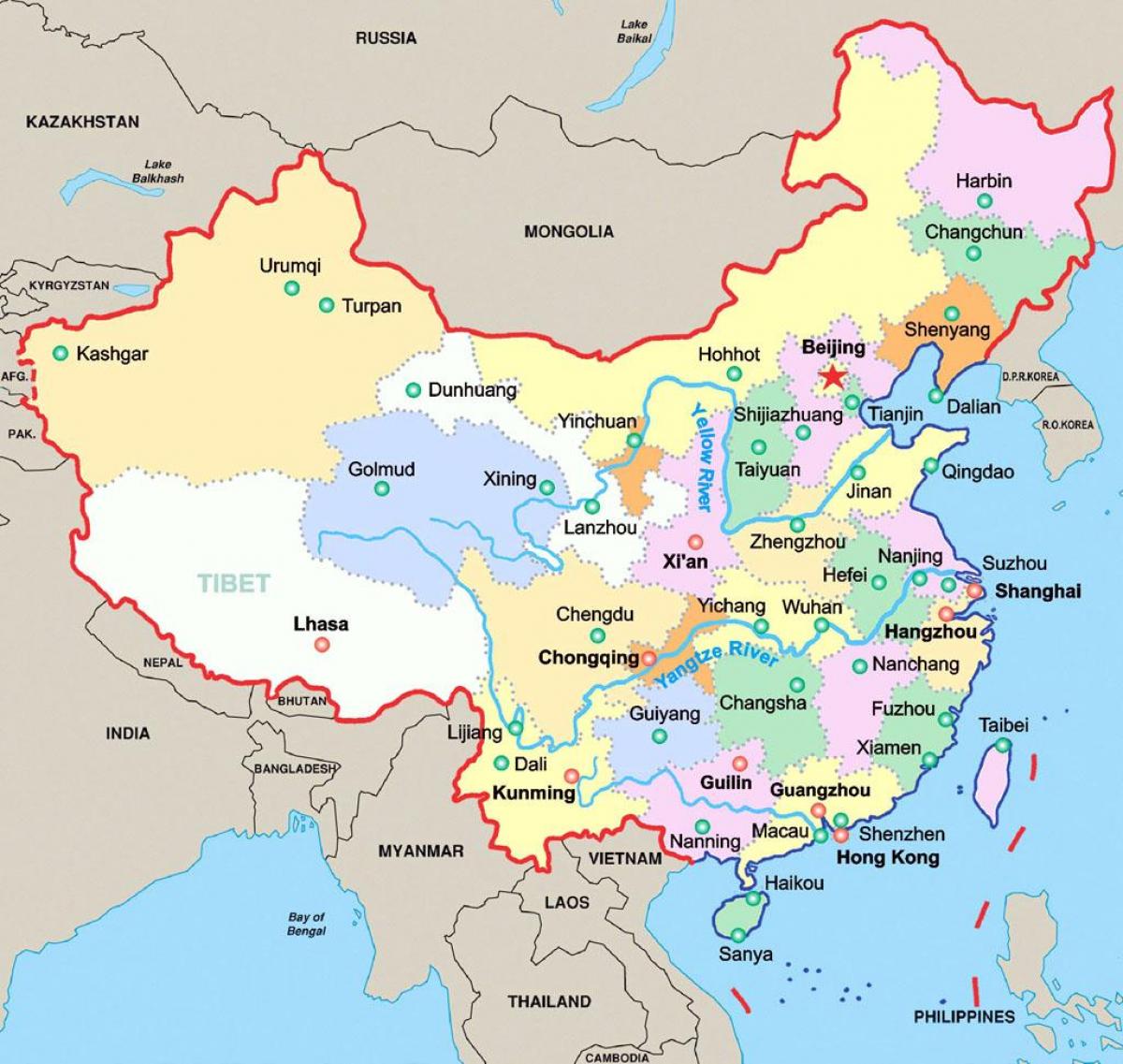 Kina på karta