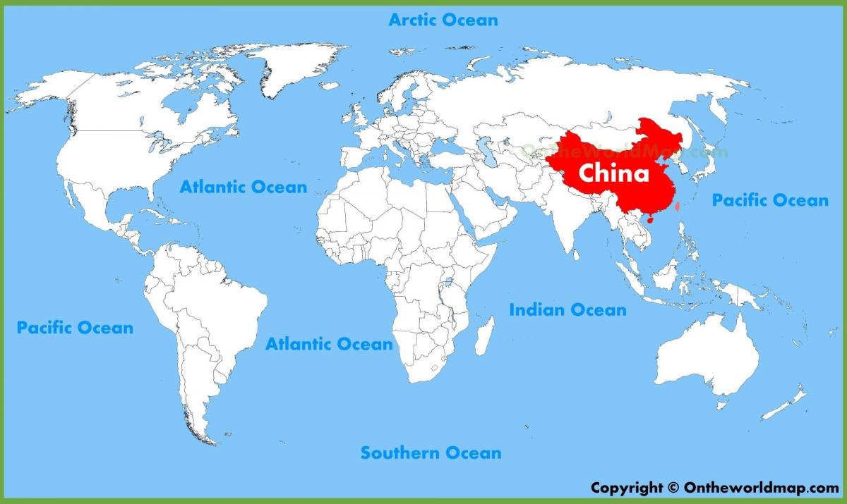 Kina på en världskarta