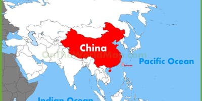 Kina asien karta