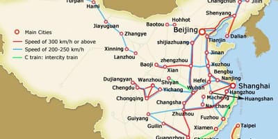 Kina high speed railway karta