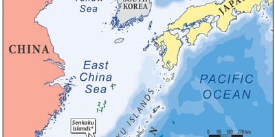 Karta över east China sea
