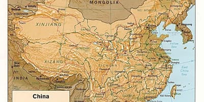 Geografisk karta Kina