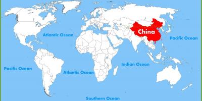 Kina på en världskarta