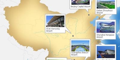 Karta över Kina flygplatser